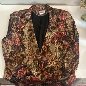 Metallic floral boyfriend blazer